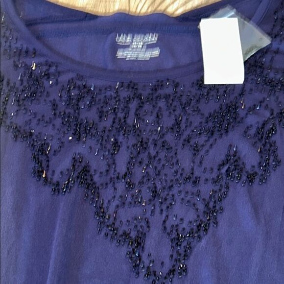 NWT Lane Bryant Beaded Elegant or Casual Navy Blue Women's Top - Picture 17 of 17